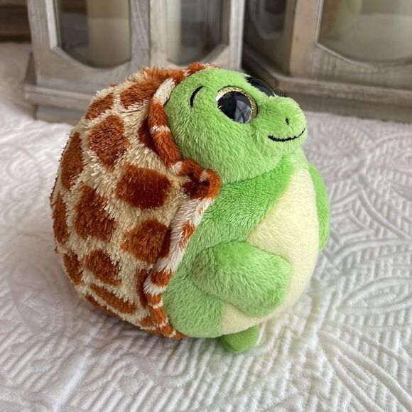 TY Beanie Ballz Zoom the Turtle Small Plush Stuffed Ball Toy - Picture 3 of 6